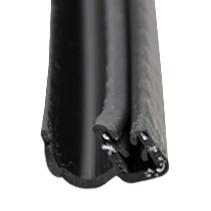 Black Rubber J Bulb Seal with Slide-On Clip, Cross-Section Detail - AP Products 018-1894 | United RV Parts