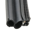 Black Rubber Double Bulb Seal with Slide Clip - Close-up End View | United RV Parts