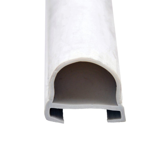 White Rubber D-Profile RV Slide Out Seal 018-184-EKD - End Cross-Section View | United RV Parts