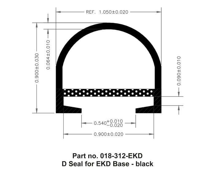 018-312-EKD D Seal Technical Drawing - Dimensional Specifications | United RV Parts