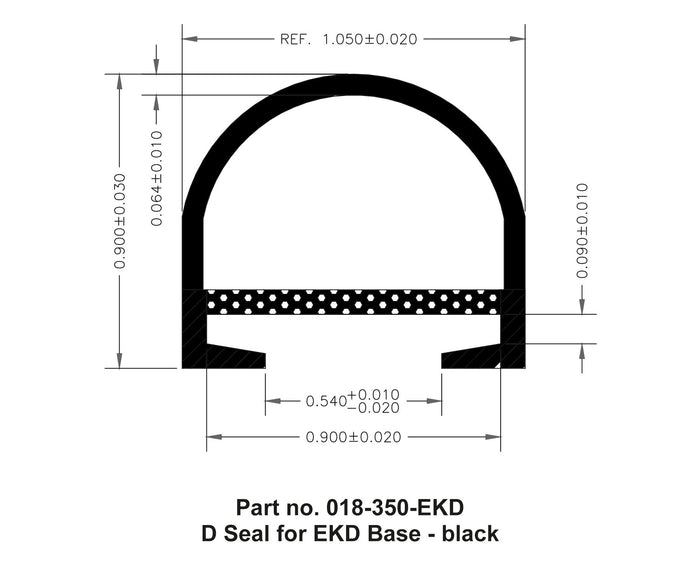 AP Products D Seal for EKD Base 018-350-EKD - Technical Drawing | United RV Parts