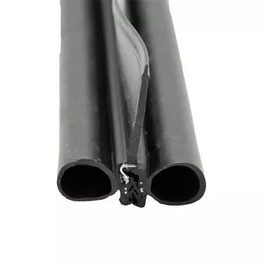 Black Rubber Double Bulb Slide-Out Seal with Wiper 2x3 - Close-Up Detail | United RV Parts