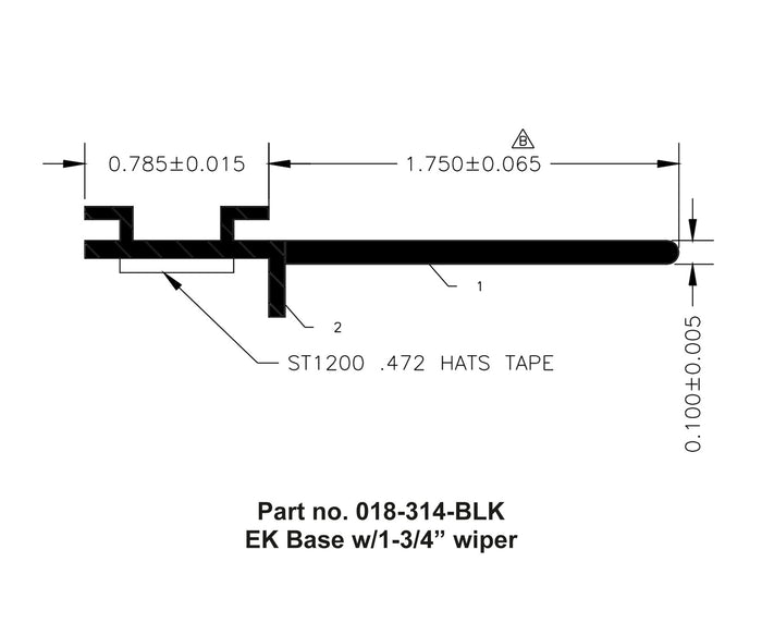 AP Products 018-314-BLK EK Wiper Seal - Technical Diagram with Dimensions | United RV Parts