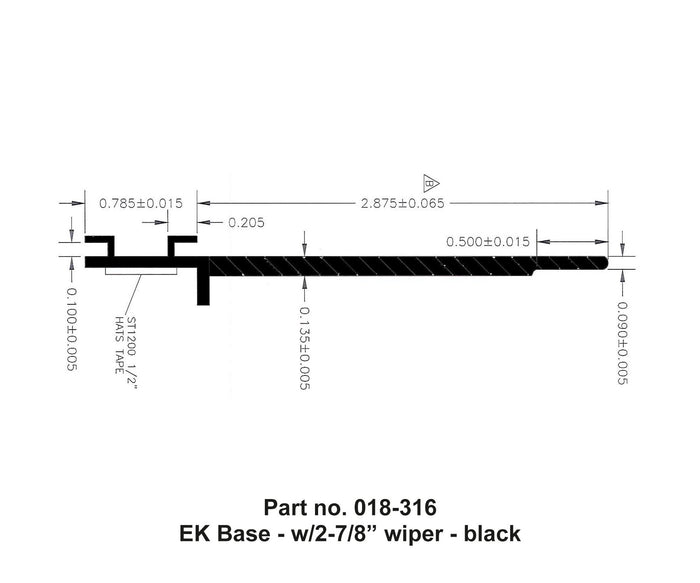 AP Products 018-316 EK Base Wiper Seal - Technical Drawing Diagram | United RV Parts