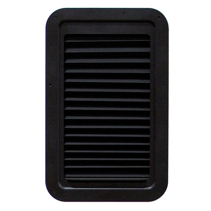 Black Plastic AP Products Entry Door Window Thin Shade - Front View | United RV Parts