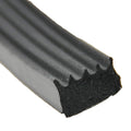 Black Ribbed Foam Seal with PSA Tape - Close-Up Cross Section Detail | United RV Parts