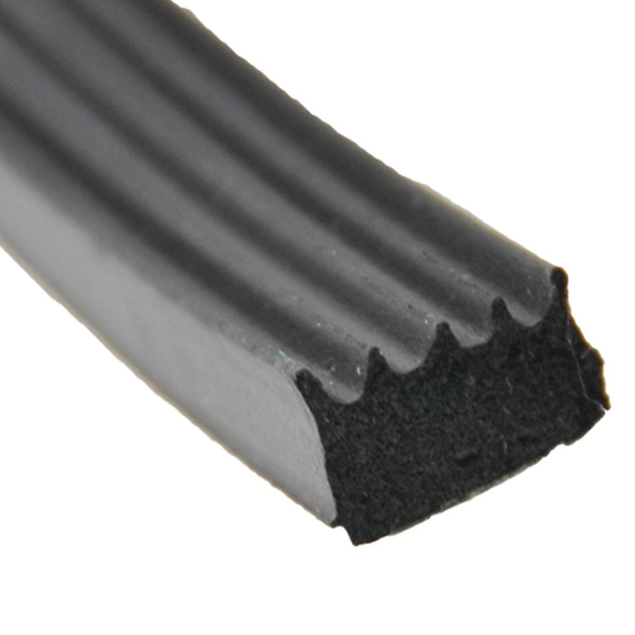 Black Foam RV Slide-Out Seal Tape 5/8x3/8 - Close-Up Cross Section | United RV Parts