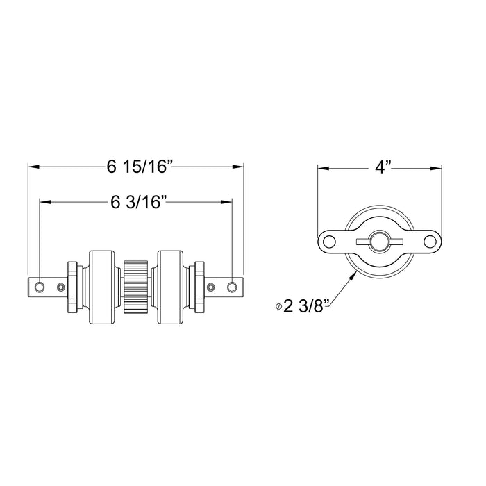 AP Products 014-140409 Slide-Out Gear Pack Dimensions Diagram - 6-15/16" x 4" | United RV Parts