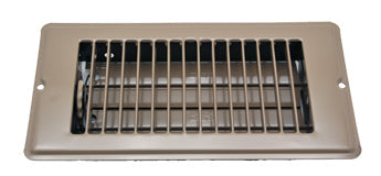 Brown Steel RV Floor Vent Register 4x8 - Front View | United RV Parts