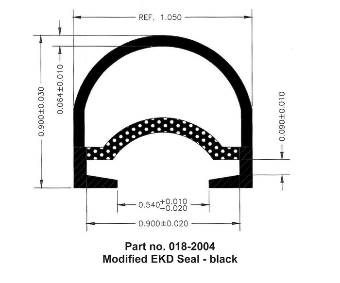 AP Products 018-2004 Modified EKD Seal Technical Drawing with Dimensions - Cross-Section Diagram | United RV Parts