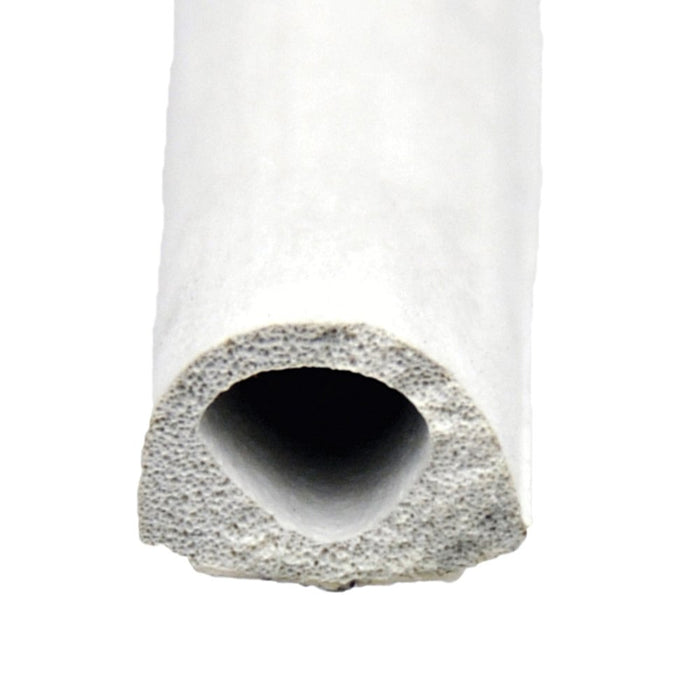 White Vinyl D-Shape RV Slide Out Seal - Cross-Section End Detail | United RV Parts