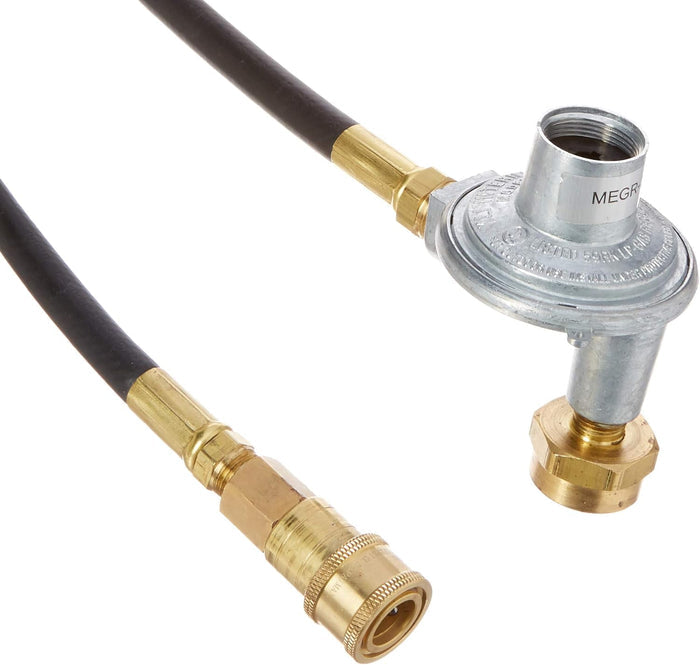 MEGR Portable Grill LP Gas Adapter Regulator and Brass Quick-Connect - Close-Up Detail | United RV Parts