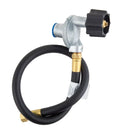 AP Products MEGR-152-24P QCC Portable Grill Adapter with 24-Inch Black Rubber Hose and Brass Fittings - Side View | United RV Parts