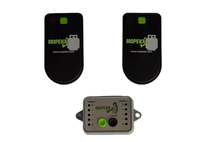 Black MOPEKA Propane Tank Level Sensor and Display Monitor - Components View | United RV Parts