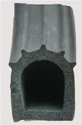 Black Ribbed D Seal Foam Weatherstrip - Cross Section View | United RV Parts