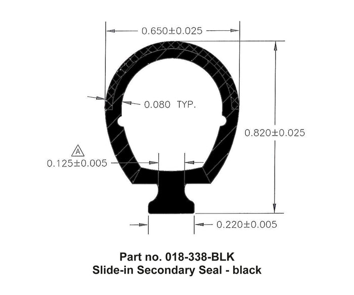 AP Products 018-338-BLK Slide-Out Seal - Technical Diagram | United RV Parts