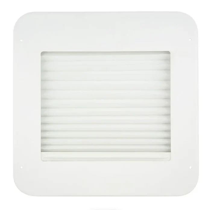 White Slim Shade RV Vent Assembly - Closed Position Front View | United RV Parts