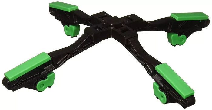 Black Foldable Propane Tank Stand with Green Feet - Angled View | United RV Parts