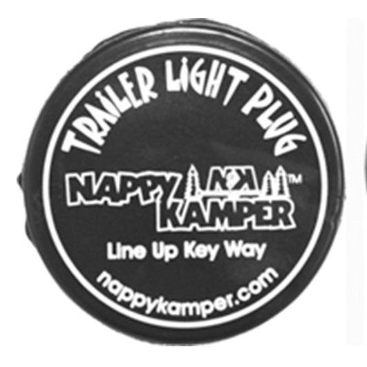 Black Nappy Kamper Trailer Light Plug AP Products 008-100 - Front Label View | United RV Parts