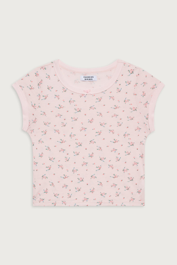 Archie floral cotton tee baby bouquet pink
