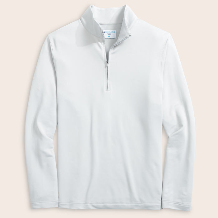 Fog gray long sleeve quarter zip on a beige background