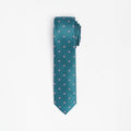 Teal tie with pink floral pattern