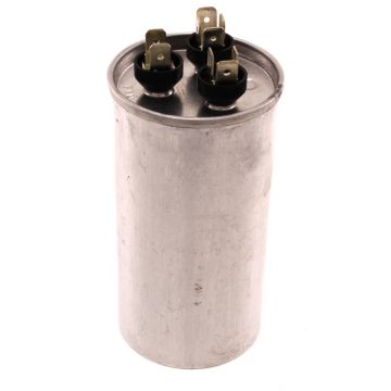 Silver Metal RV Air Conditioner Run Capacitor - Front View | United RV Parts