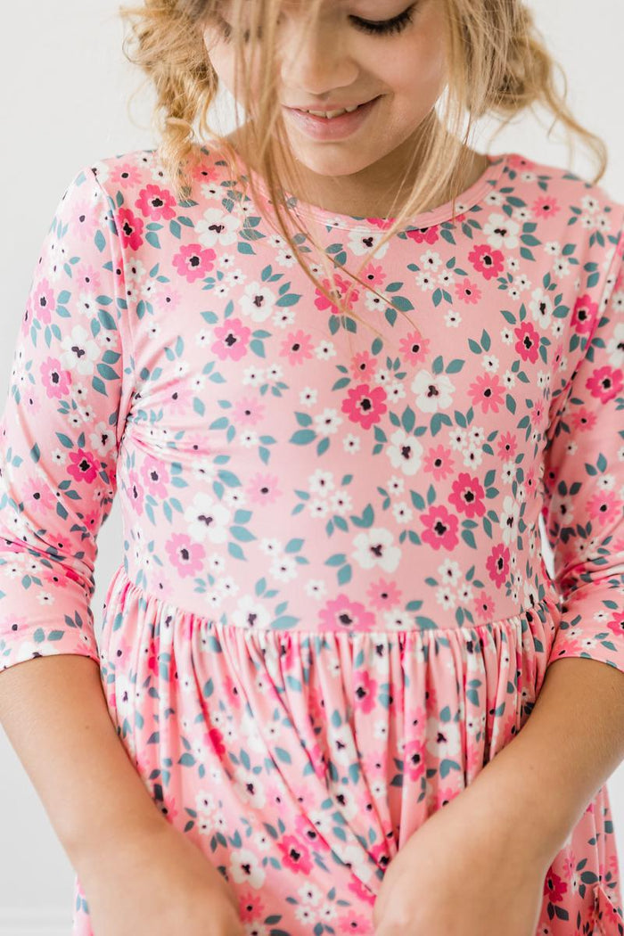 Azalea 3/4 Sleeve Pocket Twirl Dress-Mila & Rose ®