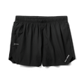 Close-up of the Roark logo on the leg of the Baja 5" Shorts in Black 2.