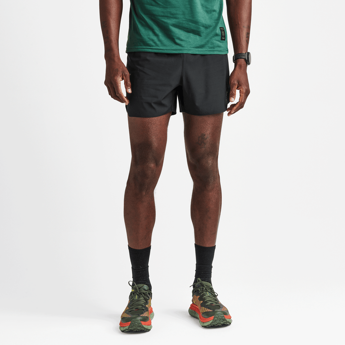 Close-up of the waistband and drawstring on the Roark Baja 5" Shorts in Black 2, highlighting their adjustability and comfort.