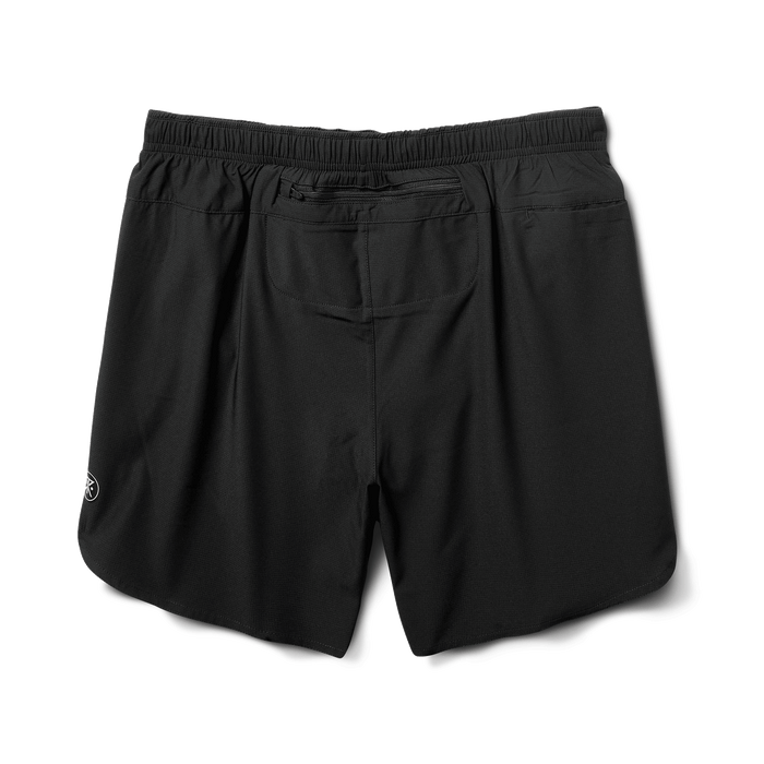 Back view of Roark Baja 5" Shorts in Black 2, showcasing their comfortable fit and stylish design.