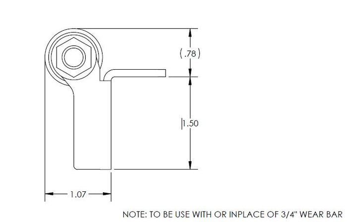 BAL Accu-Slide Wear Bar Technical Diagram - Side View | United RV Parts