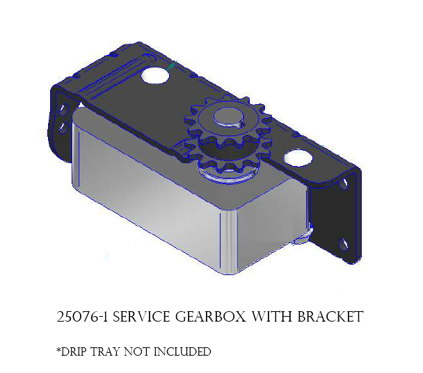 BAL 25076-1 Service Gearbox Technical Drawing with Bracket | United RV Parts