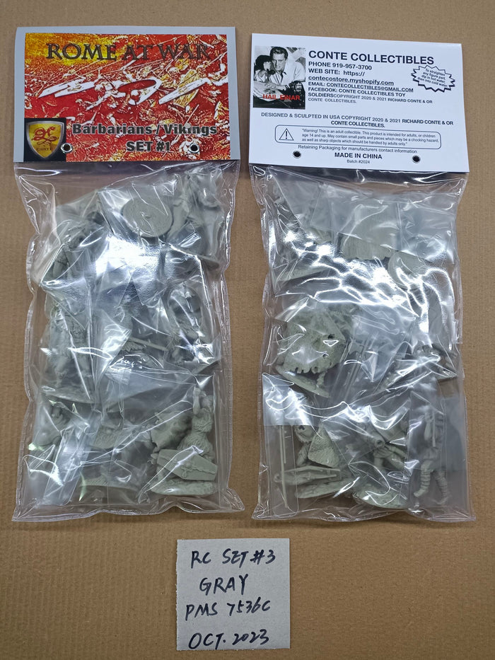BARBARIANS / VIKINGS SPECIAL 5 Sets  in Gray/Green COLOR 45 Deluxe Figures