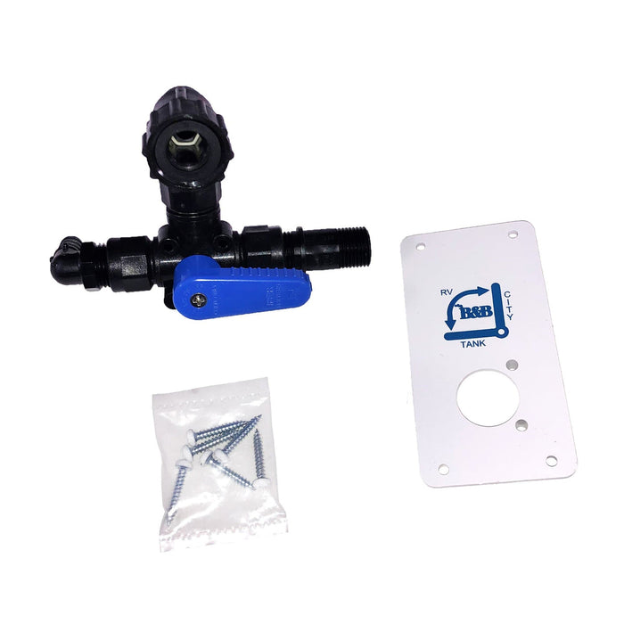 B&B Molders RV Water Diverter Valve Kit Contents - Flat Lay | United RV Parts