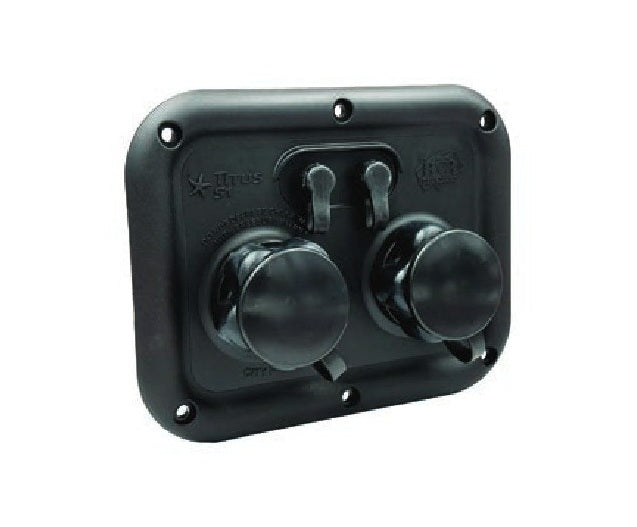 Black B&B Molders Titus S1 Fresh Water Management Panel 94349 - Front Angle | United RV Parts