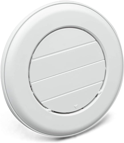 White Plastic RV Ceiling Duct Vent 94270 Closed Louvers - Angled Side View | United RV Parts