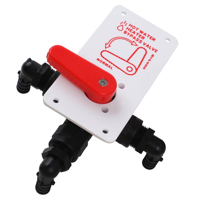 White RV Hot Water Heater Bypass Valve - Angled View | United RV Parts