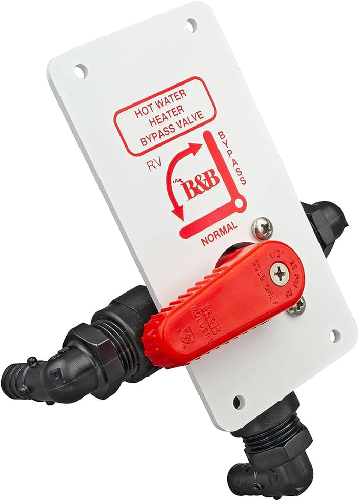 Red Handle Water Heater Diverter Valve - Close-up Detail | United RV Parts