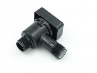 Black Plastic RV Vacuum Breaker Check Valve 94239 - Angled View | United RV Parts