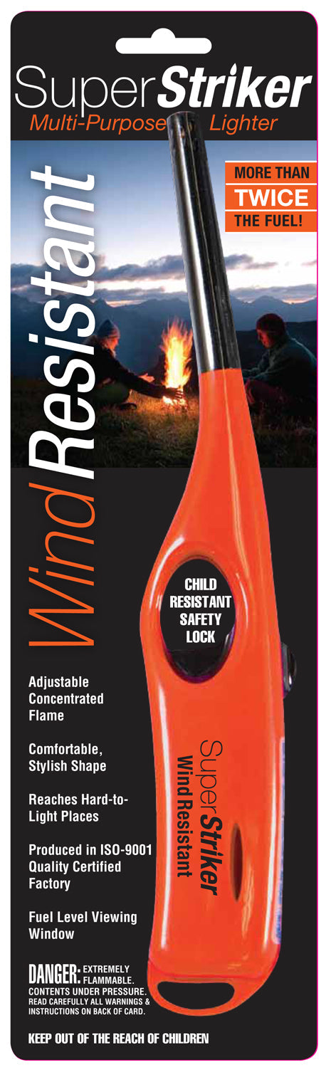 Orange Beacon Power SuperStriker 1055WCR Butane Lighter - Packaging Front View | United RV Parts