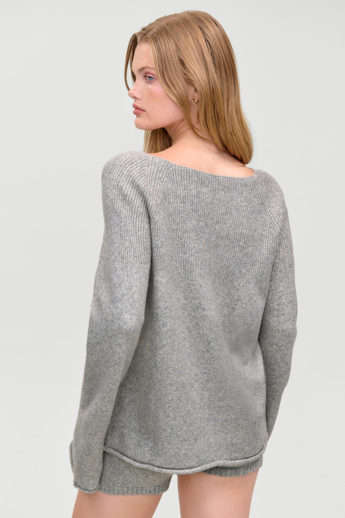 Beau Oversized Brushed Knit Sweater - Fog