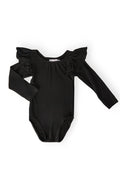 Black L/S Flutter Sleeve Leotard-Mila & Rose ®