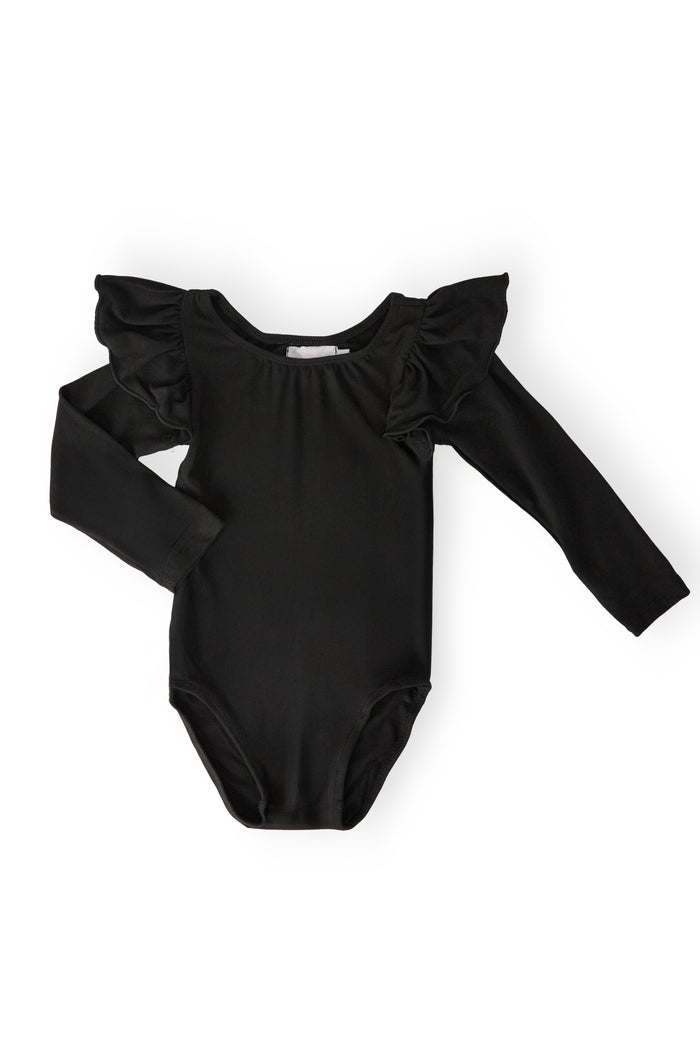 Black L/S Flutter Sleeve Leotard-Mila & Rose ®