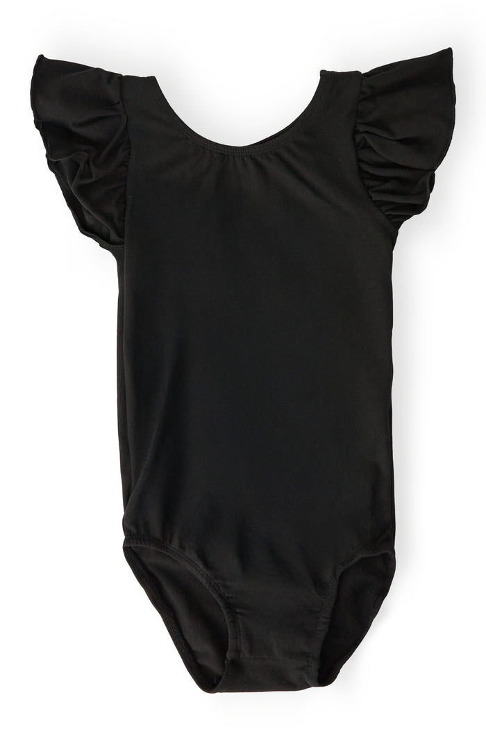 Black S/S Flutter Sleeve Leotard-Mila & Rose ®