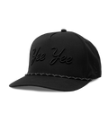 Black cap with 'Yee Yee' embroidery on a white background