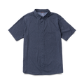 Close-up of a stylish active shirt featuring detailed sleeve, collar, and button design, ideal for adventure and travel.