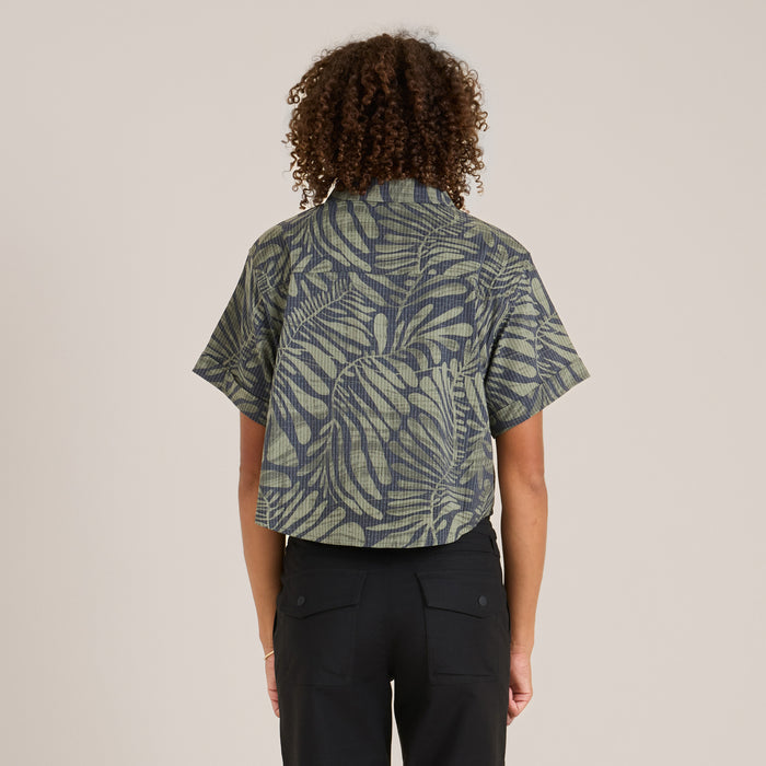 Stylish patterned crop top by Roark, perfect for adventure and outdoor activities