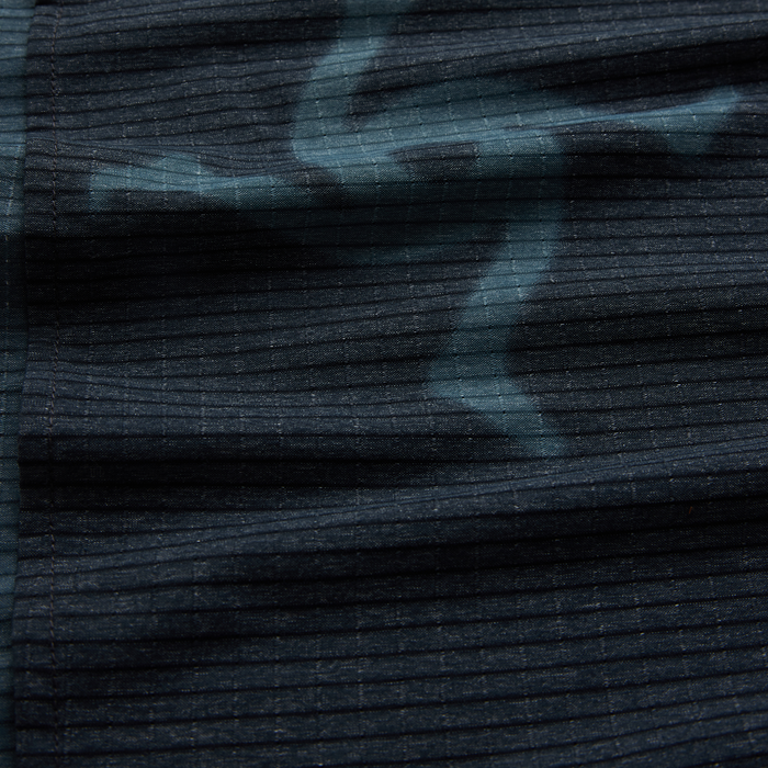 Ebony textured fabric detail shot showing dark teal and black woven material for Bless Up Trail Button Up Shirt