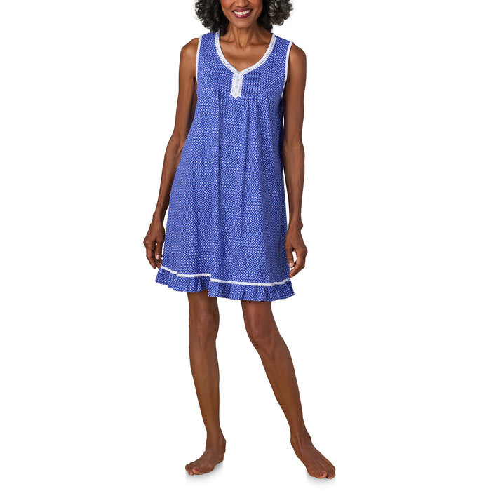 A lady wearing Blue Dream Cotton Jersey Travel Set